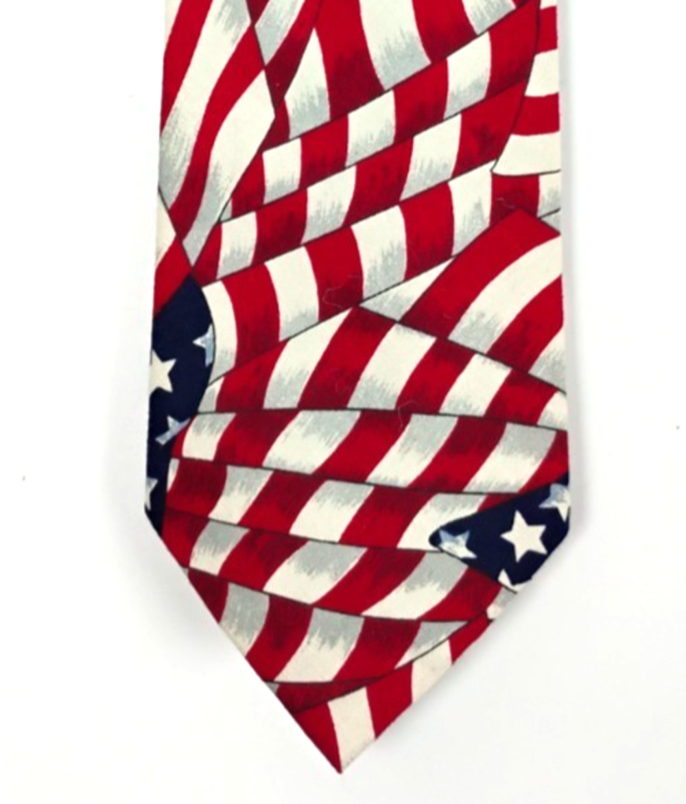 Tango By Max Raab Cotton Neck Tie Americana Patriotic Made in USA